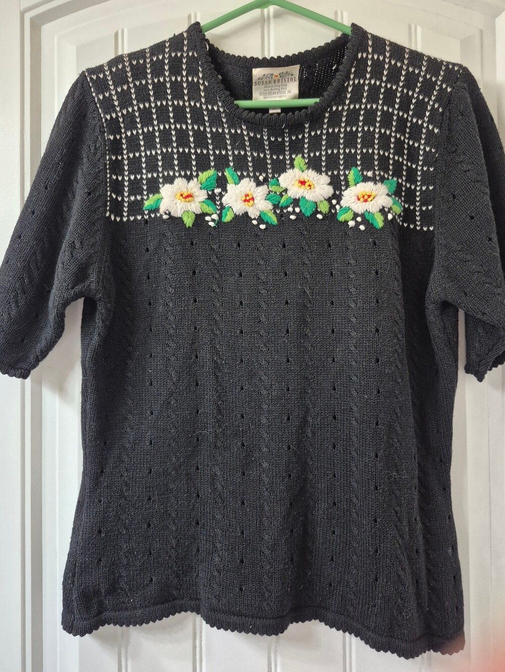 Womens Vintage 1991 Susan Bristol Short-sleeved Sweater Size Medium
